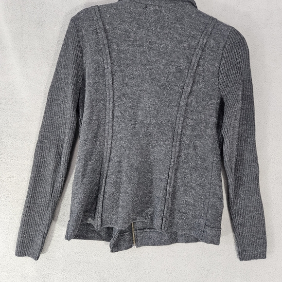 Paraphrase Wool 100% Full Side Zipper Cardigan Swester Womens Medium Dark Gray - Picture 8 of 8